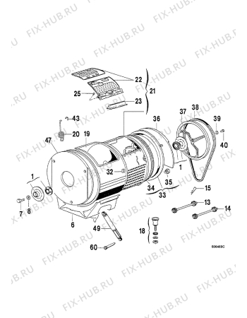 Взрыв-схема стиральной машины Zanussi TJ1274H - Схема узла Tub and drum